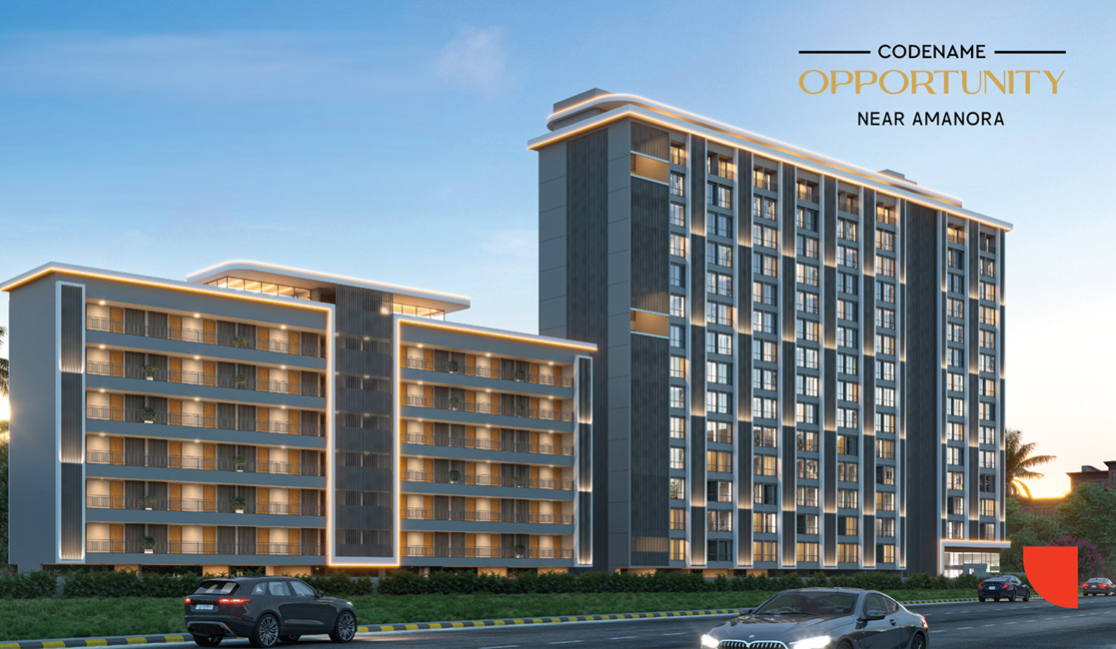 Codename Opportunity studio apartment towers near Amanora Park, Pune
